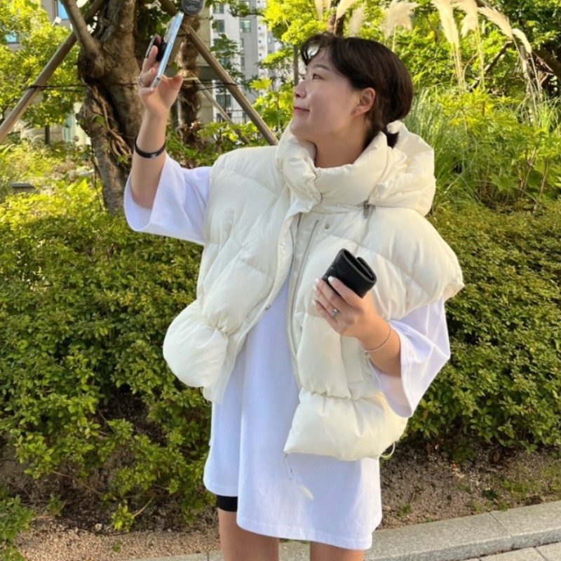 Korea 复古百搭宽松休闲保暖连帽面包棉服马甲外套~帽子可拆,女装/女士精品,棉衣/棉服,淘宝优惠券,粉丝福利购,淘宝优惠卷