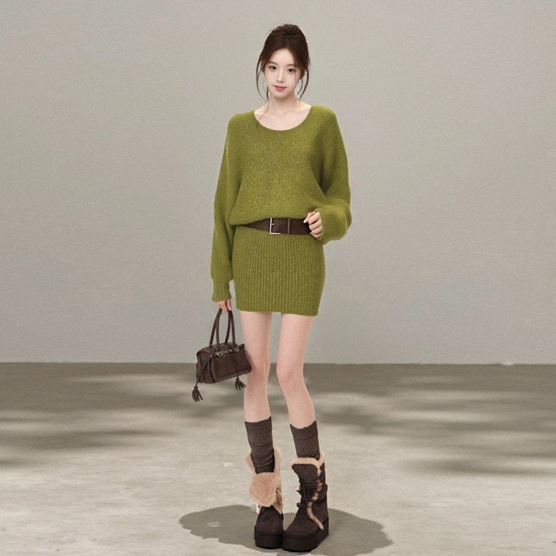 实拍复古甜酷设计感蝙蝠袖长袖针织连衣裙女2025秋冬新款包臀短裙,女装/女士精品,毛针织衫,淘宝优惠券,粉丝福利购,淘宝优惠卷