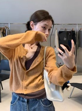 FOCUSE 韩代时髦设计感针织开衫女2026春装百搭显瘦毛衣外套女