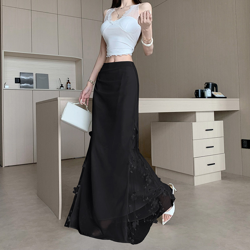 优雅轻熟风杏色鱼尾裙女2025年春夏新款法式修身包臀高腰半身长裙,女装/女士精品,半身裙,淘宝优惠券,粉丝福利购,淘宝优惠卷