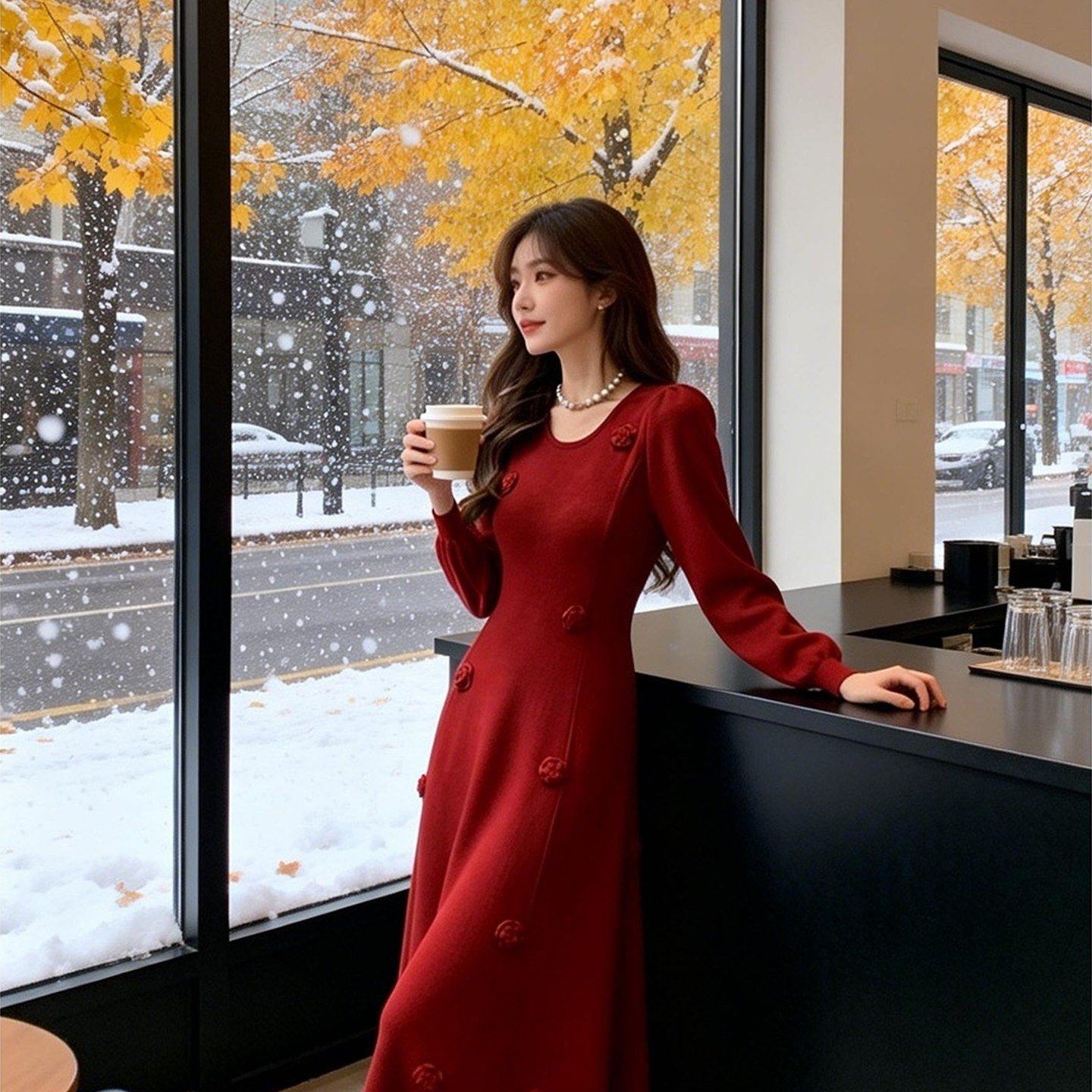 韩国春季新款漂亮好看清冷法式高级针织毛衣连衣裙独特小众氛围感,女装/女士精品,连衣裙,淘宝优惠券,粉丝福利购,淘宝优惠卷