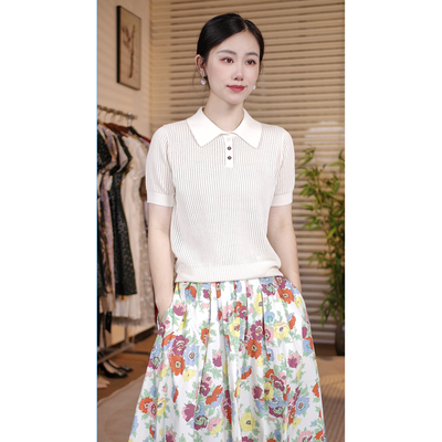 轻奢百搭圆领针织衫35006