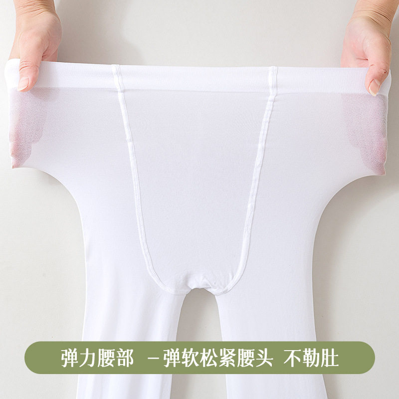 胖女童舞蹈加肥加大版夏天跳舞中大童大人白色儿童打底连裤袜子棉
