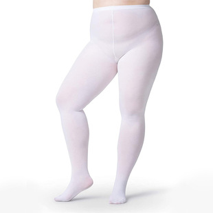 秋冬天女童加肥加大版超大码白色打底连裤袜子加厚加绒跳舞蹈儿童