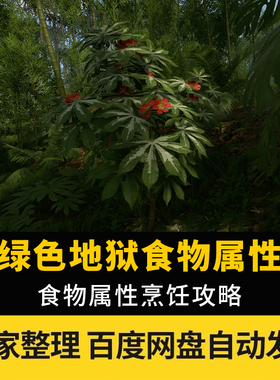 绿色地狱食物烹饪属性图鉴电子版 丛林地狱GreenHell萌新攻略