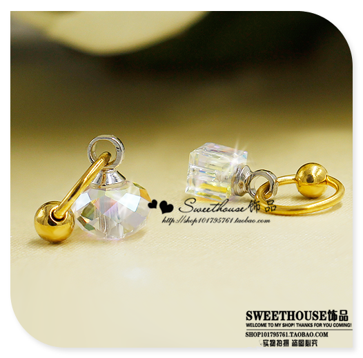 超细钛钢耳环耳钉圆形水晶立方小耳骨环眉环唇环防过敏耳圈饰品女,饰品/流行首饰/时尚饰品新,耳钉,淘宝优惠券,粉丝福利购,淘宝优惠卷