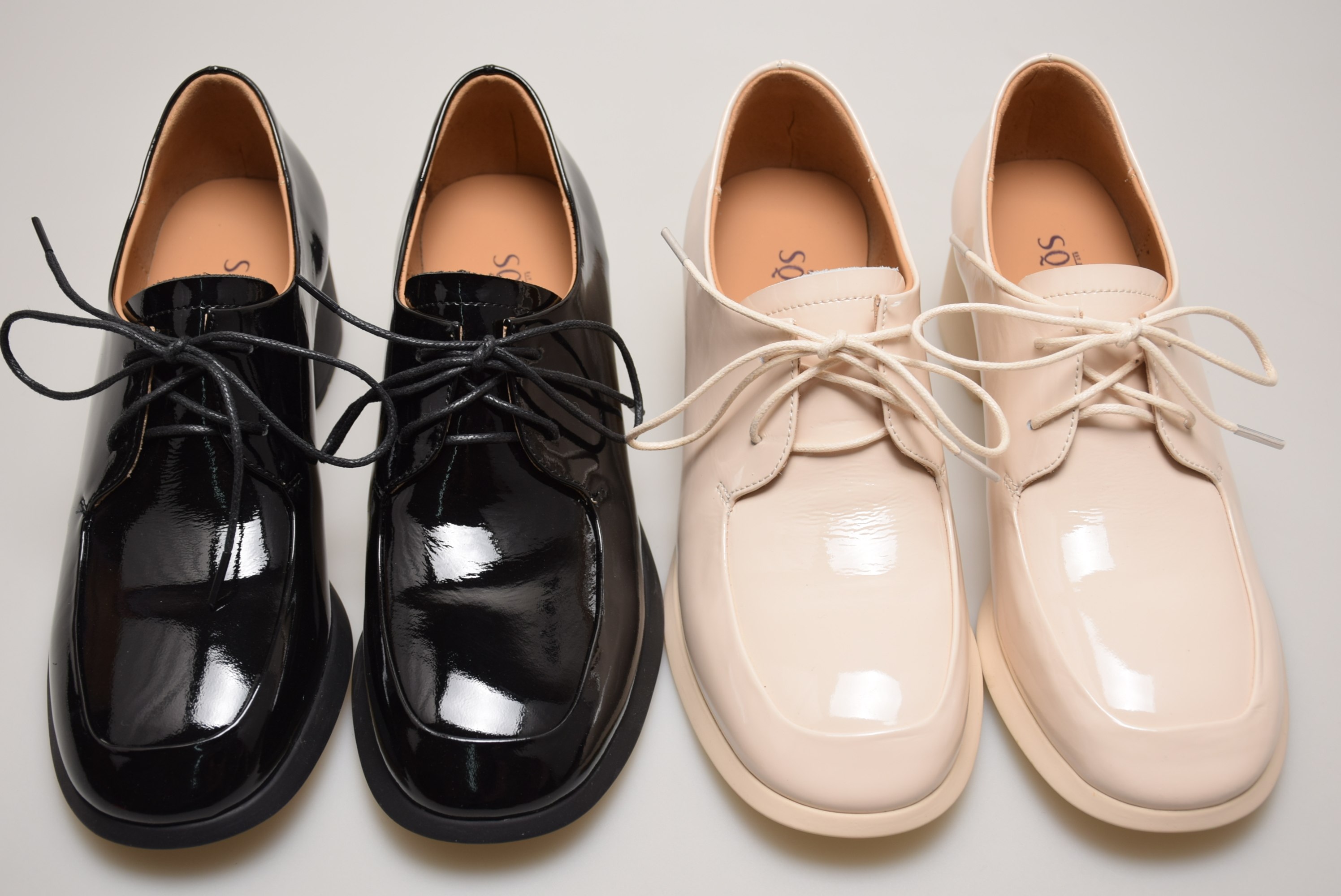 森琦贝尔英伦风小皮鞋女2021春新款中跟真皮圆头系带方头单鞋女鞋