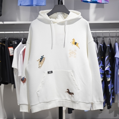 李宁男子连帽宽松套头卫衣