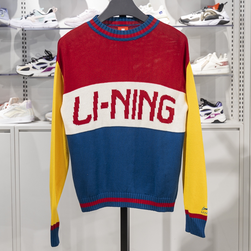 李宁套头无帽编织衫保暖
