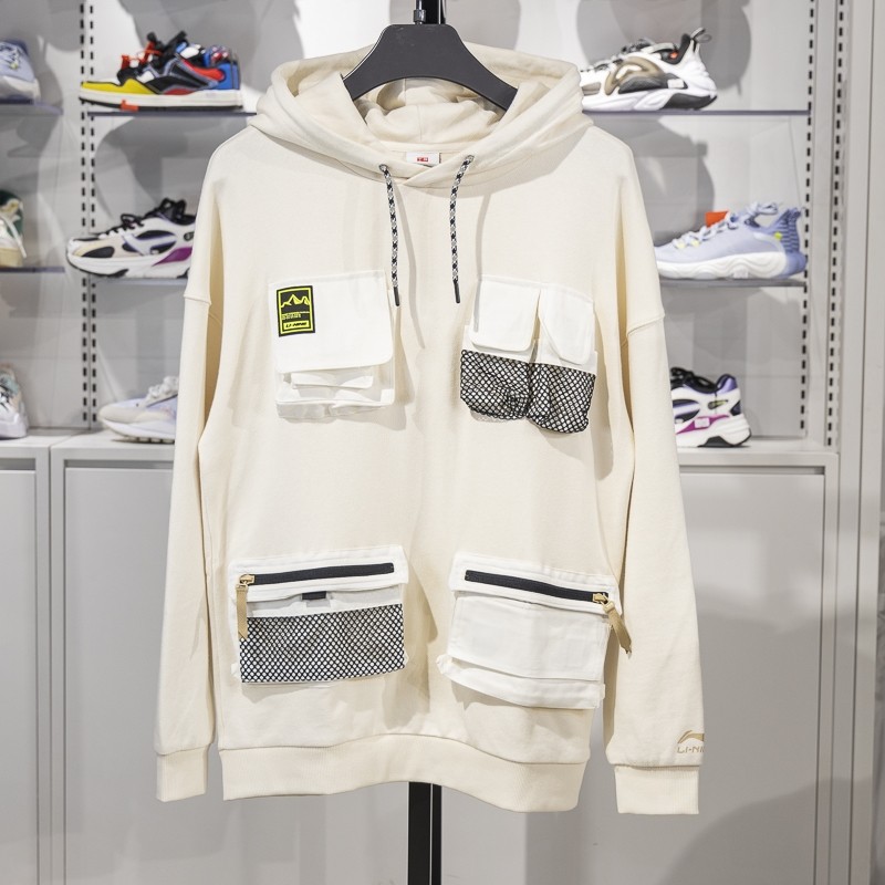 李宁男子连帽宽松卫衣