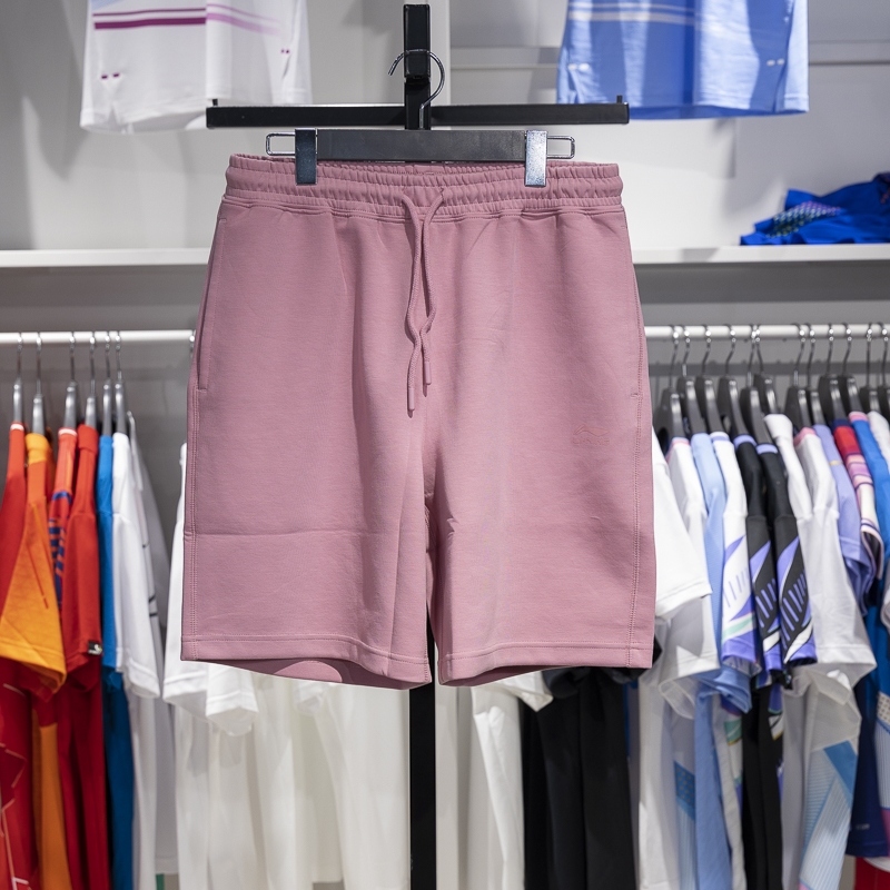 李宁男子五分裤透气短卫裤