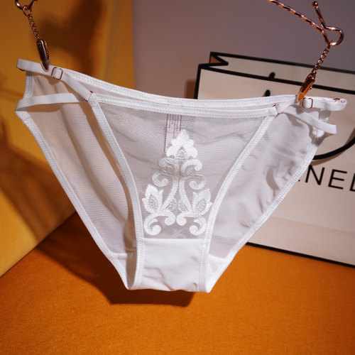 细带可调纯色女士内裤舒适