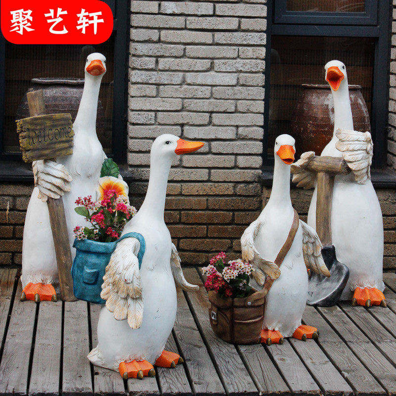 阳台天台花园布置别墅庭院装饰卡通鸭子摆件院子草地园林园艺杂货,家居饰品,户外/庭院摆件,淘宝优惠券,粉丝福利购,淘宝优惠卷