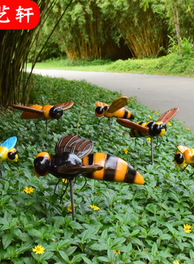 别墅庭院花园摆件户外仿真动物蜻蜓蜜蜂昆虫装饰雕塑园林景观小品