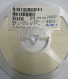 C1206C684K5RACTU| 基美贴片电容 1206 680nF 10% 50V X7R基美电