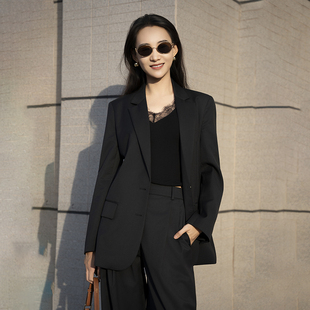 纯元少量 MD女装 精仿羊毛 秋冬新款 黑色高个子西装外套休闲上衣