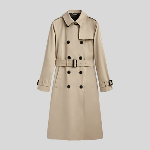 中长款风衣MD双排扣长袖经典翻领