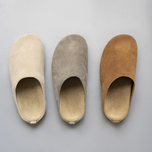 平底绒面穆勒鞋 犀利哥牛反毛复古一脚蹬包头半拖鞋 厚底休闲勃肯鞋