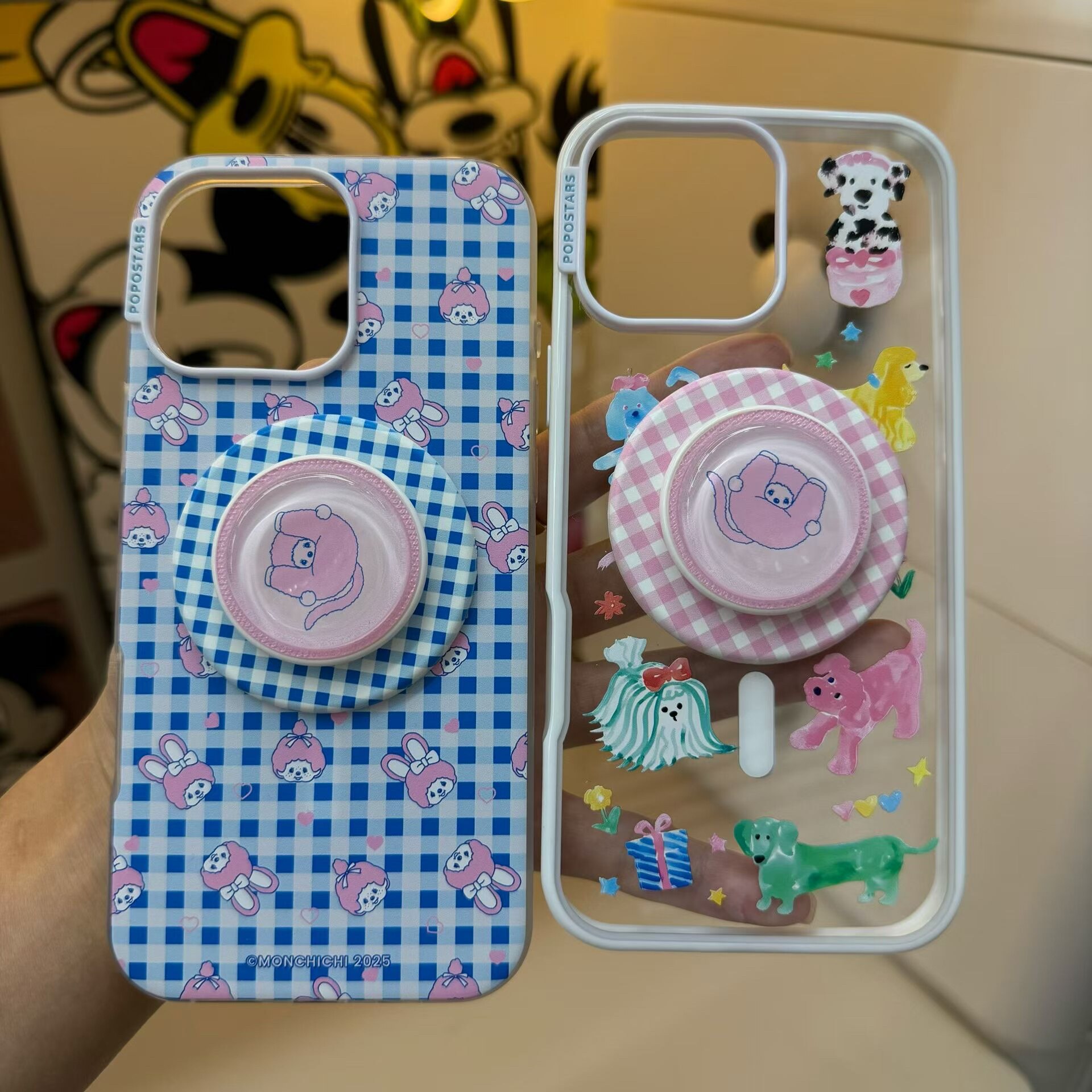 【泡泡骚手机壳】蒙奇奇强磁吸苹果手机壳iphone16promax/15pro/14/13手机保护套防摔潮流手机壳甜心格纹相框