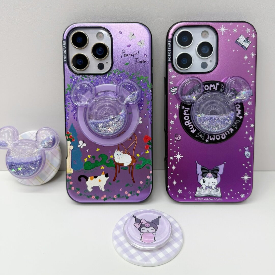 泡泡骚手机壳】米奇头 紫藤小猫花园强磁吸苹果手机壳iphone16promax/15pro/14/13手机保护套防摔潮流kitty