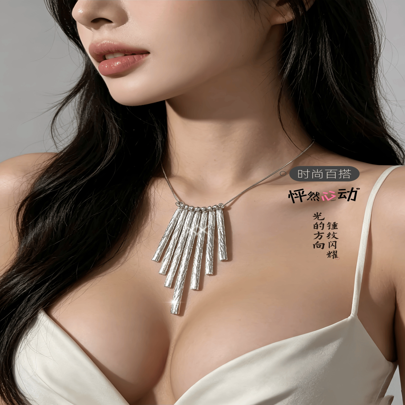 女款纯银锁骨项链时尚百搭配个性吊坠小众设计高级感生日礼物饰品