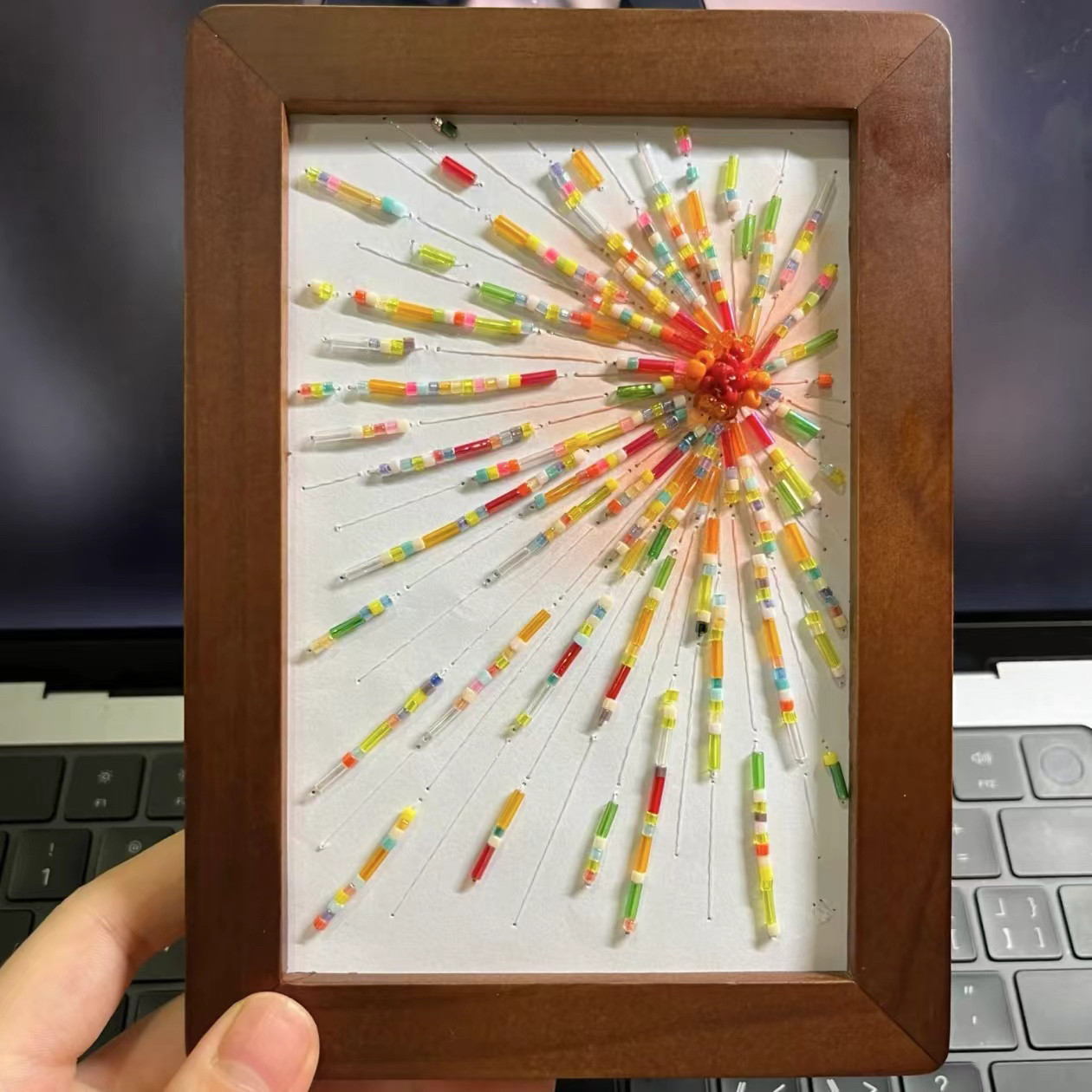 小红书同款串珠烟花相框摆件手工DIY材料包创意桌面摆件女友礼物,节庆用品/礼品,节日装扮用品,淘宝优惠券,粉丝福利购,淘宝优惠卷