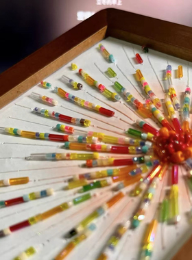 小红书同款串珠烟花相框摆件手工DIY材料包创意桌面摆件女友礼物