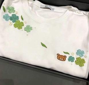 四叶草领花刺绣花样纸贴手工diy带图水溶贴破补洞立体花材料包