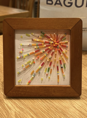 小红书同款串珠烟花相框摆件手工DIY材料包创意桌面摆件女友礼物