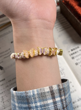 合金树脂手链 手工DIY夜光蝴蝶手链材料发光情人七夕节送女朋友