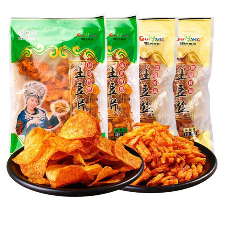 贵州特产开阳馋解香麻辣土豆丝土豆片油炸洋芋丝洋芋片零食4*110g