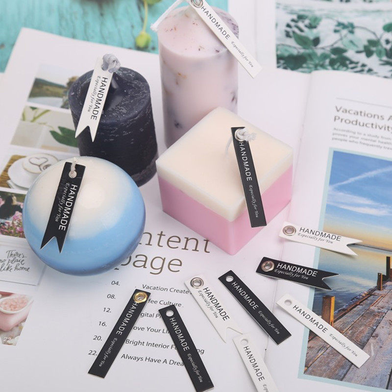 跨境手作FLYINGFISH双面印吊牌HADMADE手工石膏香薰蜡烛装饰挂牌