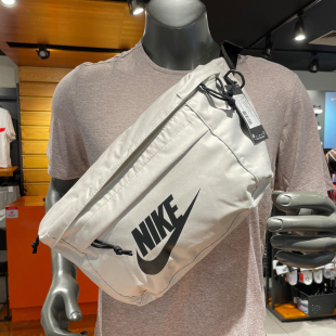 NIKE耐克正品 帆布腰包胸包 男女运动斜挎包大容量单肩包2023春新款