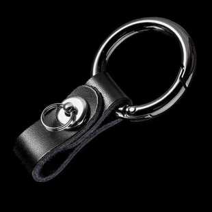 指环加厚弹环圈汽车钥匙扣腰挂男女士简约商务个性 皮质锁匙扣圈链