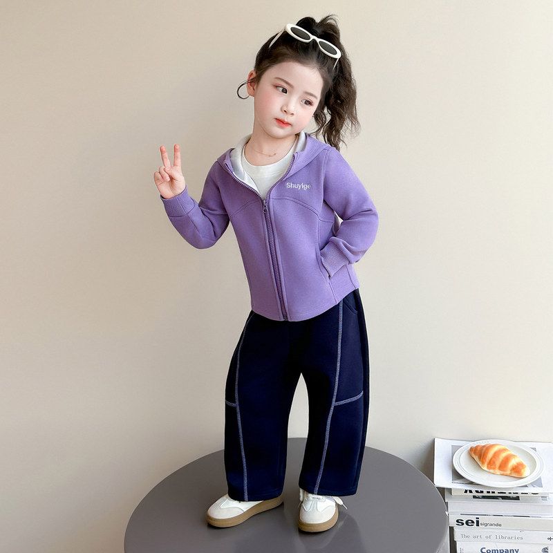 女童春秋款运动套装2026新款儿童时髦洋气春装宝宝炸街时尚俩件套