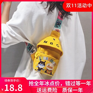 网红卡通帆布小包包女2025新款潮韩版森系儿童包单肩斜挎包胸前包