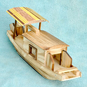 木质模型工艺木船飞机火车工程车货车老爷车复古木制玩具摆件模型