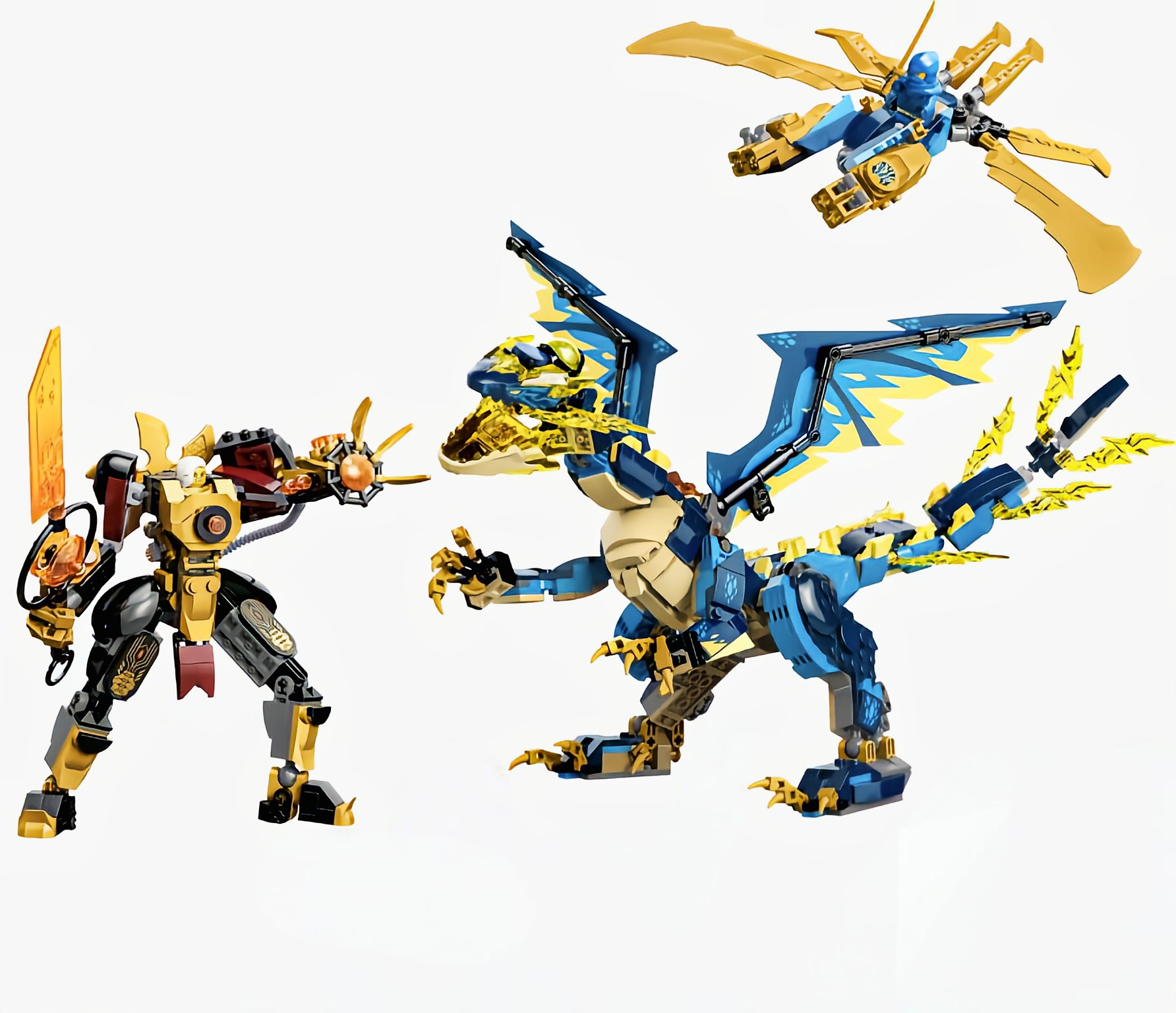 乐高 lego 幻影忍者 71796 皇之元素神龙大战 杀肉 无人仔