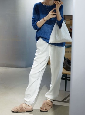 柔软舒适 百搭白色卫裤