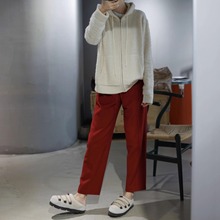 版型chao好！羊毛驼绒真丝混纺梭织裤2色