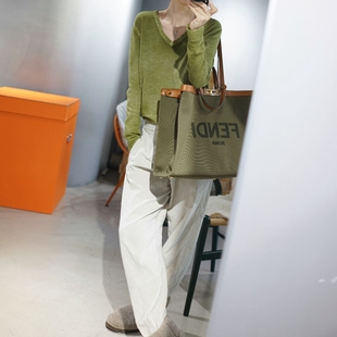 sale 4色v领羊绒衫 hand chao美 painted final