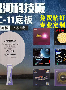 银河乒乓球拍EC-11紫色快弧diy拍