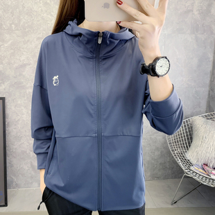2021春秋宽松显瘦胖MM风衣外套女弹力跑步健身薄款大码开衫运动服