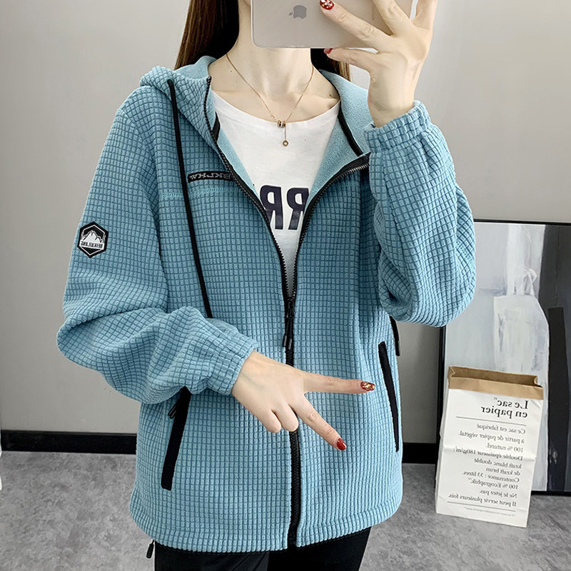 抓绒衣女户外跑步摇粒绒运动卫衣
