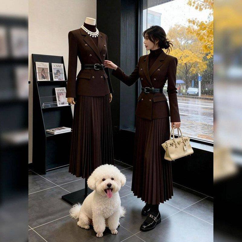 2026年秋冬季高级设计感轻奢百搭西装超好看时髦上衣日常休闲套装