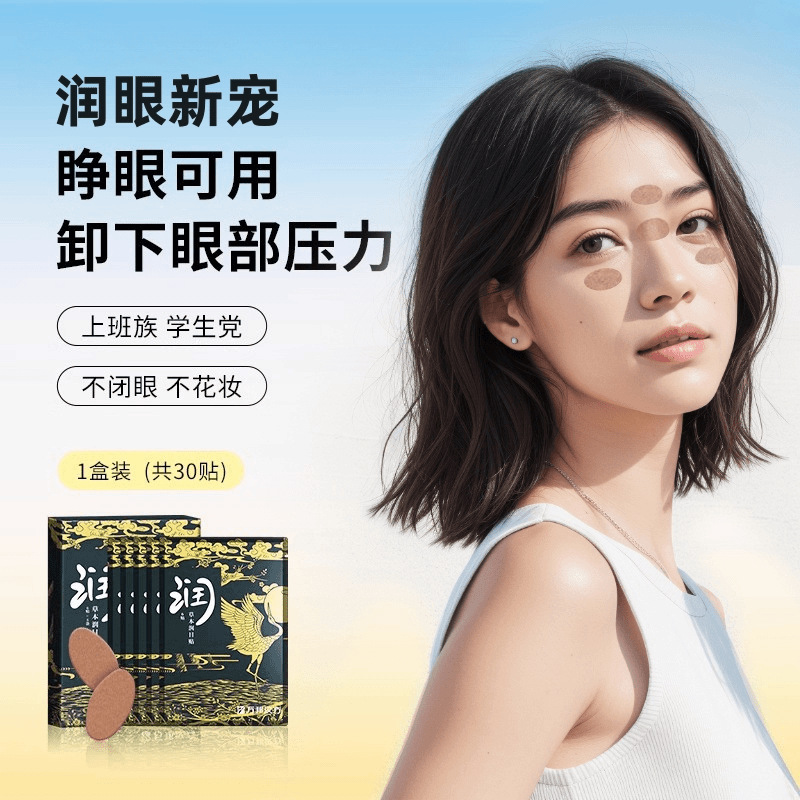草本润目贴眼部护理穴位缓解眼干眼疲劳贴冷敷护眼清凉放松润眼贴