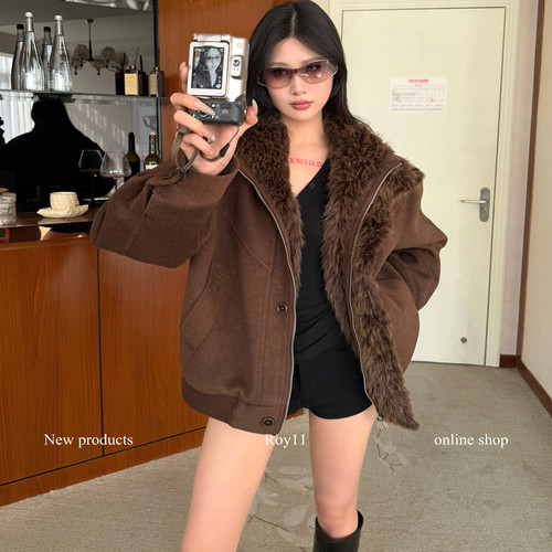 美拉德加棉棕色绵羊毛座山雕女