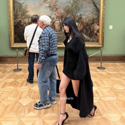 黑色开衫针织毛衣女秋休闲慵懒风