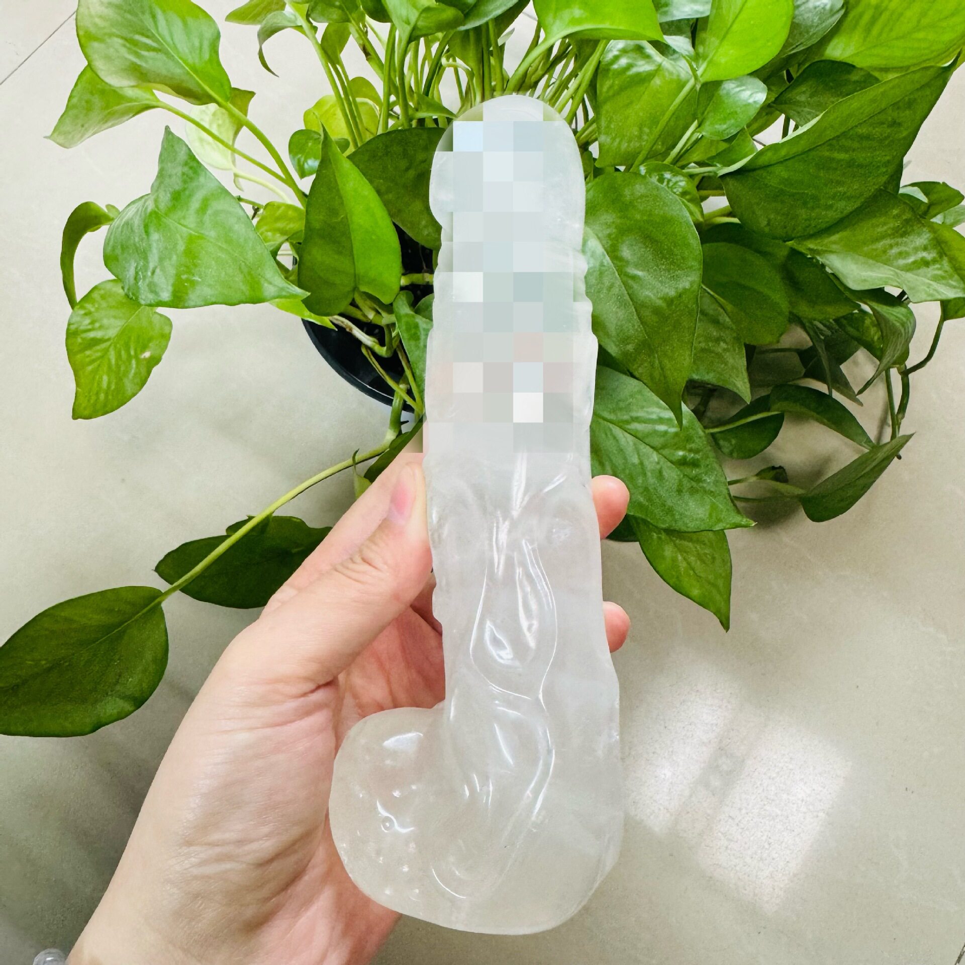 跨境热销  天然白水晶雕刻打磨水晶按摩棒批发直供