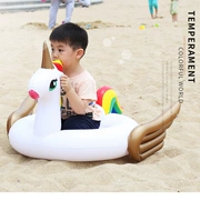 Mới bơm hơi trẻ em kỳ lân ghế cầu vồng ngựa bơi vòng PVC phim hoạt hình eo bé - Cao su nổi